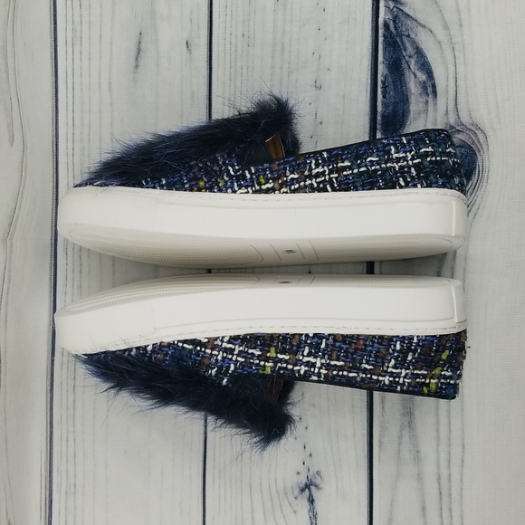 Bettye Muller Women's •Nikki• Faux Fur Boucle Slip-On Sneaker 6.5 - Picture 5 of 9